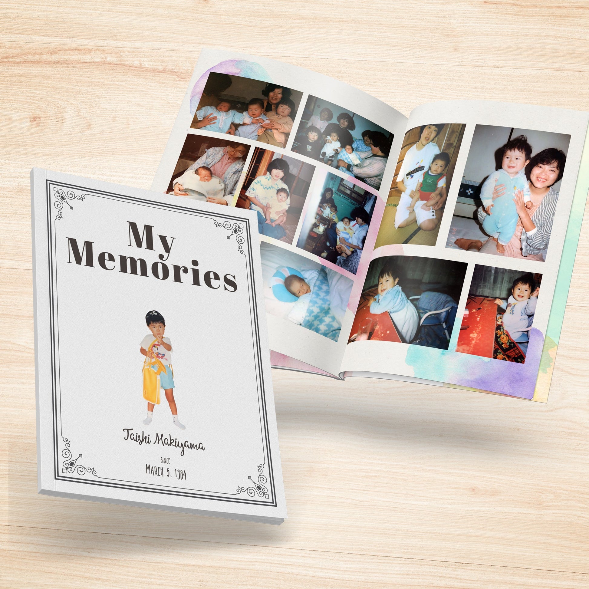 結婚式で両親へ感謝の思いを伝える記念品。マガジンタイプの子育て卒業アルバムのイメージ